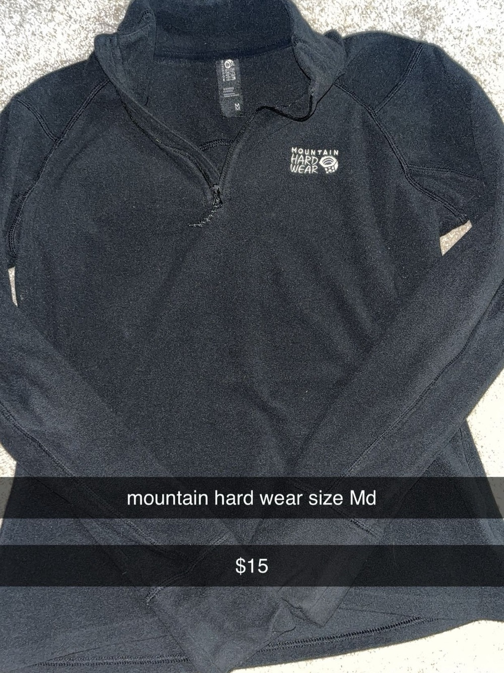Mountain Hardwear Men's Black 1/4 Zip Fleece Pullover
